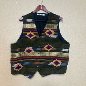 Vintage Aztec style vest size 2X Jane Ashley 2X cotton